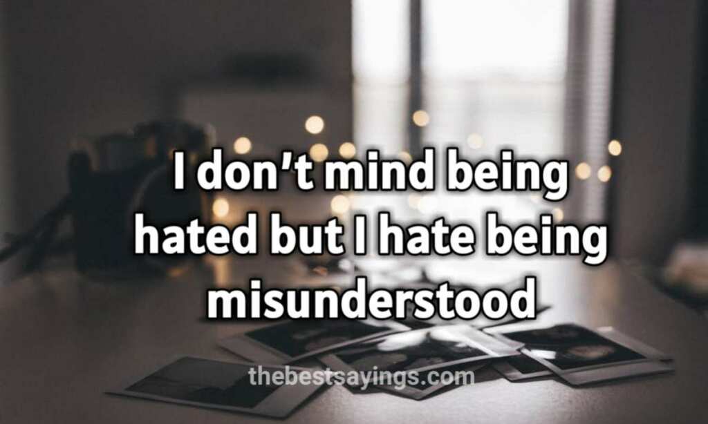 I hate being misunderstood.